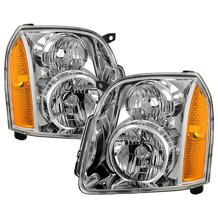 ( OE ) GMC Yukon/Yukon XL 07-14 ( Don‘t fit Denali Model ) Crystal Headlights - Low Beam-H13(Not Included) ; High Beam-H13(Not Included) ; Signal-194(Not Included) - Chrome