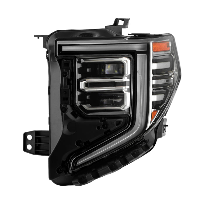 ( POE ) GMC Sierra 1500 22-24 SLT | Denali Full LED (Black & Chrome Bezel) Headlight - OE Left