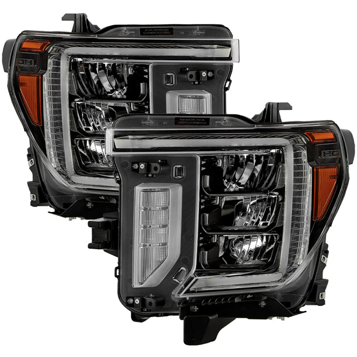 ( POE ) GMC Sierra 2500 3500 HD (Fit Denali AT4 / SLT) Full LED DRL Headlight -OE Black SET