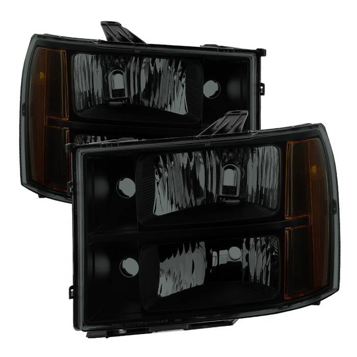 ( xTune ) GMC Sierra 07-13 Crystal Headlights - Black Smoked