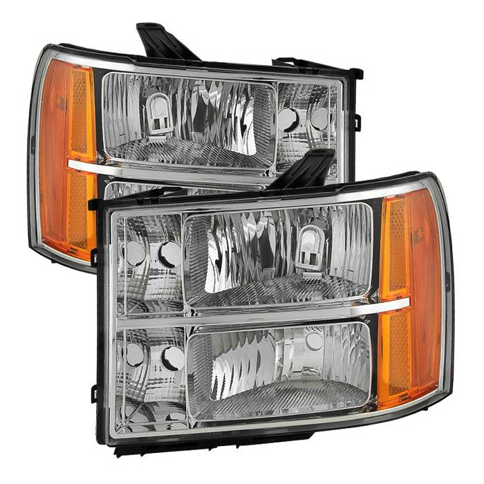 ( OE ) GMC Sierra 07-13 Crystal Headlights - Chrome