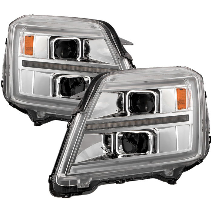 ( Akkon ) GMC Terrain 2010-2015 Halogen Models Only ( Do not Fit Xenon HID Model ) Led Light Bar Headlights - Chrome - Low Beam-H11(Included) ; High Beam-H9(Included) ; Signal-3157AK(Included)