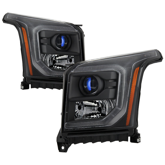 ( POE ) GMC Yukon & Yukon XL 2015-2020 Halogen Only ( Do Not Fit Xenon HID Models ) OEM Style Headlights - Low Beam-H11(Included) ; High Beam-HB3(Included) ; Signal-LED - Black