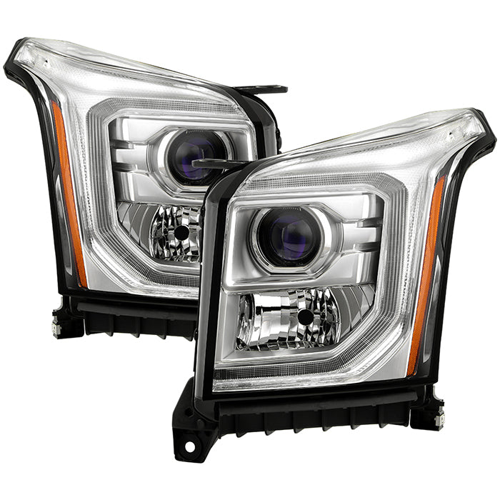 ( POE ) GMC Yukon & Yukon XL 2015-2020 Halogen Only ( Do Not Fit Xenon HID Models ) OEM Style Headlights - Low Beam-H11(Included) ; High Beam-HB3(Included) ; Signal-LED - Chrome