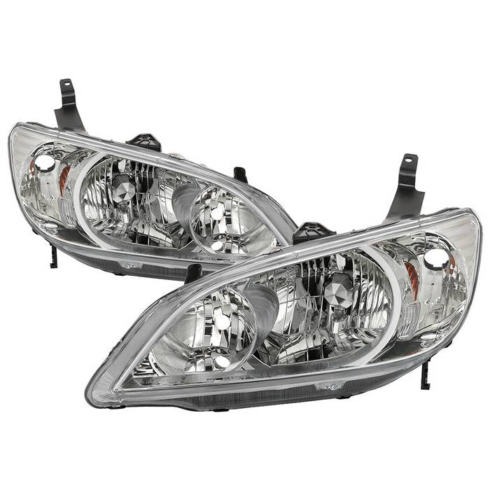 ( Akkon ) Honda Civic Coupe and Sedan 04-05 ( Don‘t Fit Hatchback and SI Models ) OEM Style Headlights - Chrome