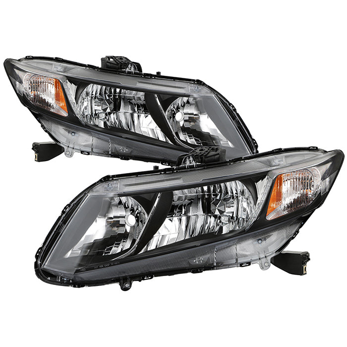 ( OE ) Honda Civic 12-15 ( Does Not Fit Hybrid Models) 2/4Dr Halogen Headlights - Low Beam-HB3(Included) ; High Beam-HB4(Included) ; Signal-7444NA(Included) - Black
