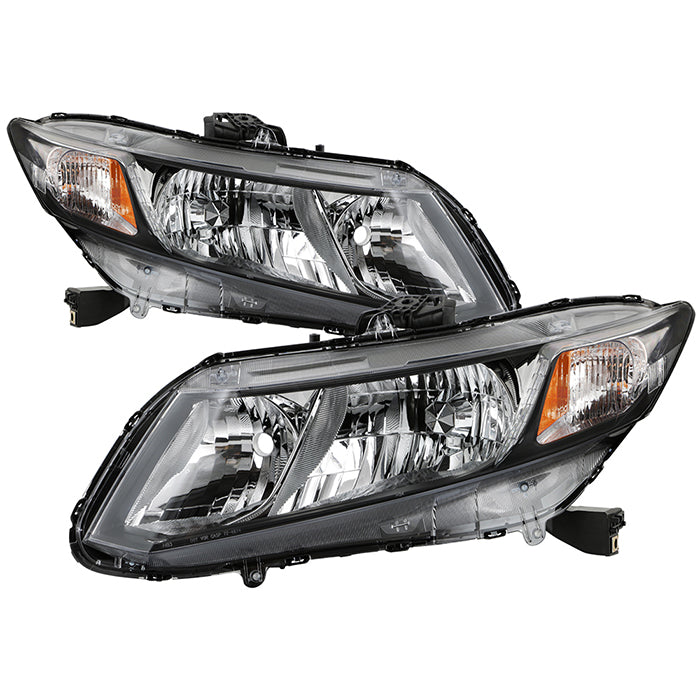 ( OE ) Honda Civic 12-15 ( Does Not Fit Hybrid Models) 2/4Dr Halogen Headlights - Low Beam-HB4(Included) ; High Beam-HB3(Included) ; Signal-7444NA(Included) - OE Chrome