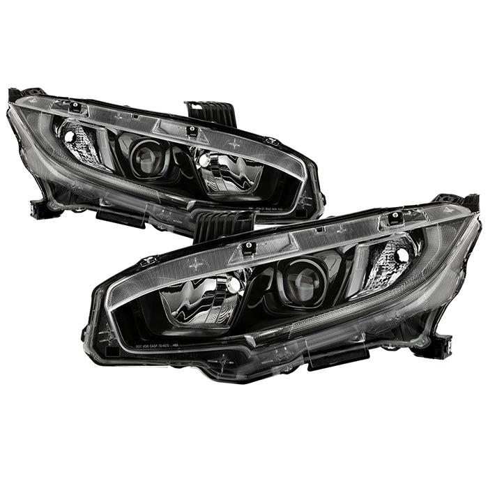 ( OE ) Honda Civic 16-21 Halogen Models ( Don‘t Fit Xenon HID and LED Models ) Projector Headlight - Low Beam-H11(Included) ; High Beam-HB3(Included) ; Signal-7444NA(Included) - OE Black