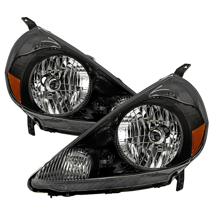 ( OE ) Honda Fit 07-08 Black Housing Halogen Headlight - OE SET