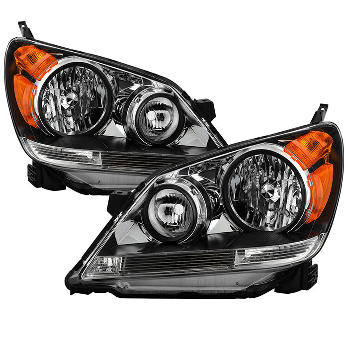 ( Akkon ) Honda Odyssey 08-10 OEM Style Headlights - Low Beam-HB4(Not Included) ; High Beam-HB3(Not Included) ; Signal-W21W(Included) - Black