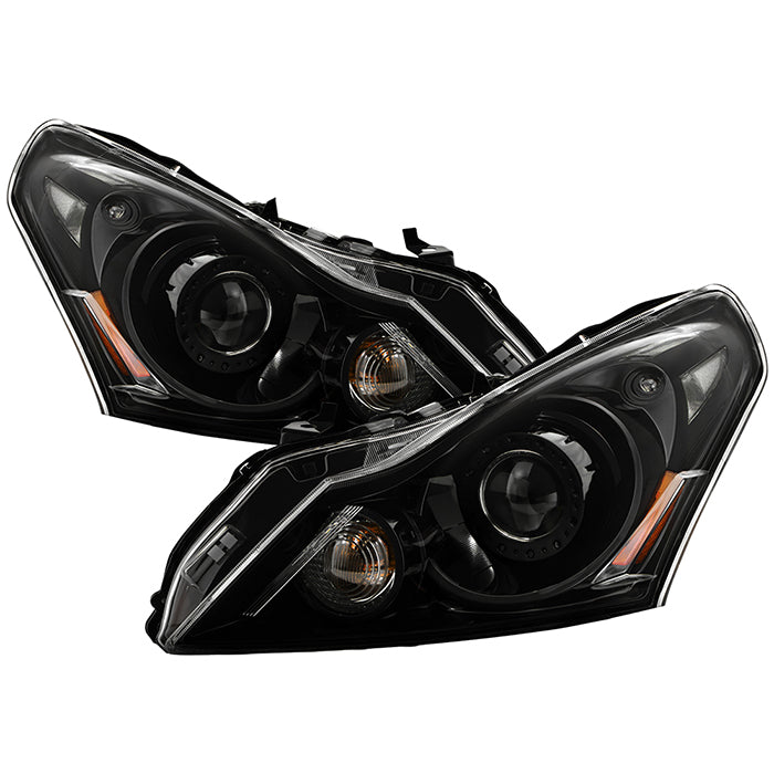( OE ) Infiniti G25/G37 10-15 4Dr Sedan (Fit HID Model) Headlights - Low Beam-D2S(Included) ; High Beam-D2S(Included) ; Signal-7444NA(Included) -OE Black SET