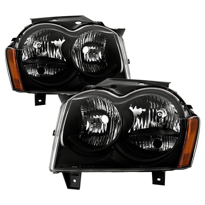 ( Akkon ) Jeep Grand Cherokee 05-07 Crystal Headlights - Black