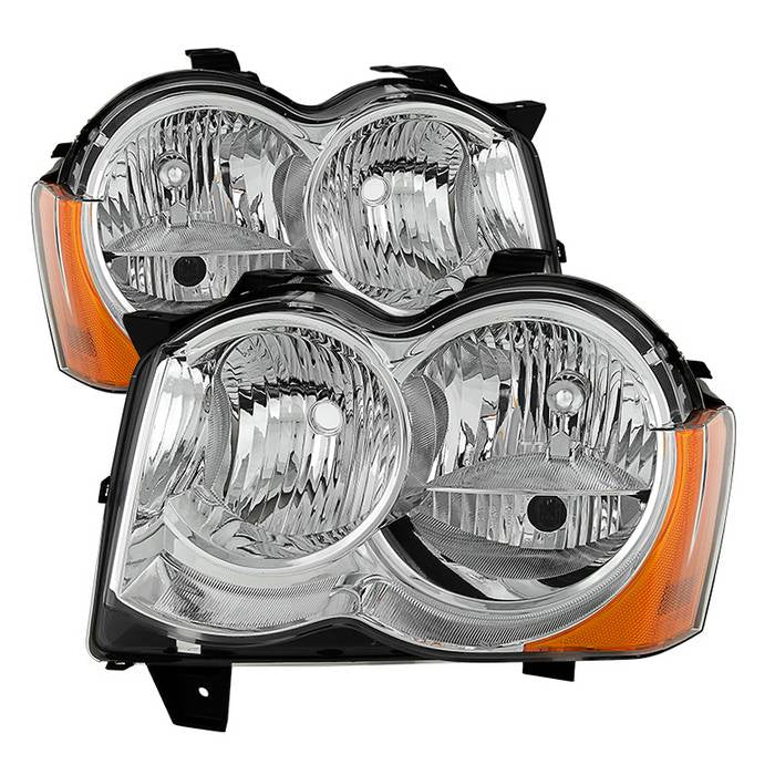 ( Akkon ) Jeep Grand Cherokee 08-10 Halogen Model Only ( Don‘t Fit HID Models )OEM Style Headlights - Chrome