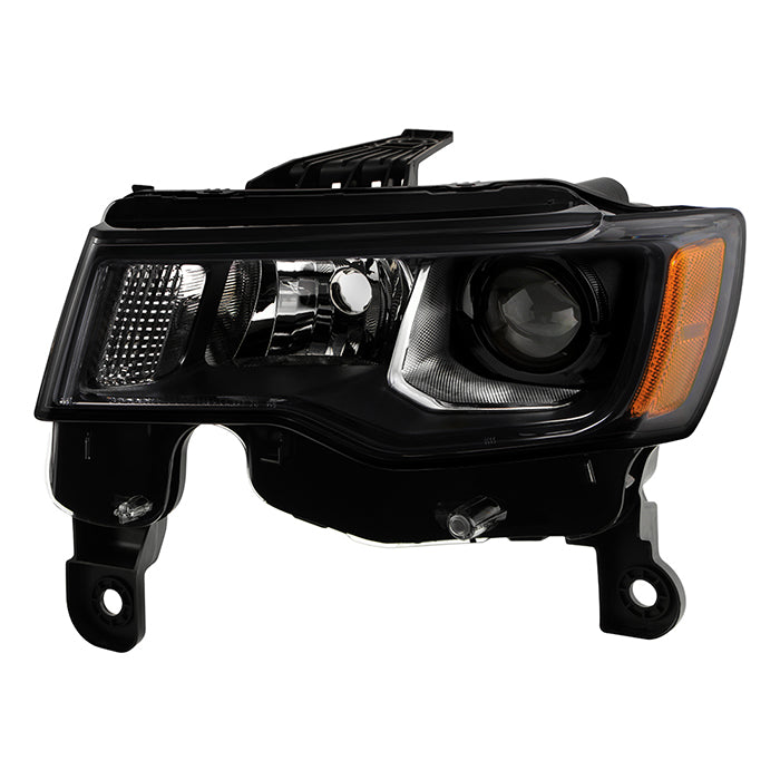 ( POE ) Jeep Grand Cherokee Halogen Headlight (68266647AE) - Low Beam-H11(Included) ; High Beam-H9(Included) ; Signal-7444NA(Included) - OE Black Left
