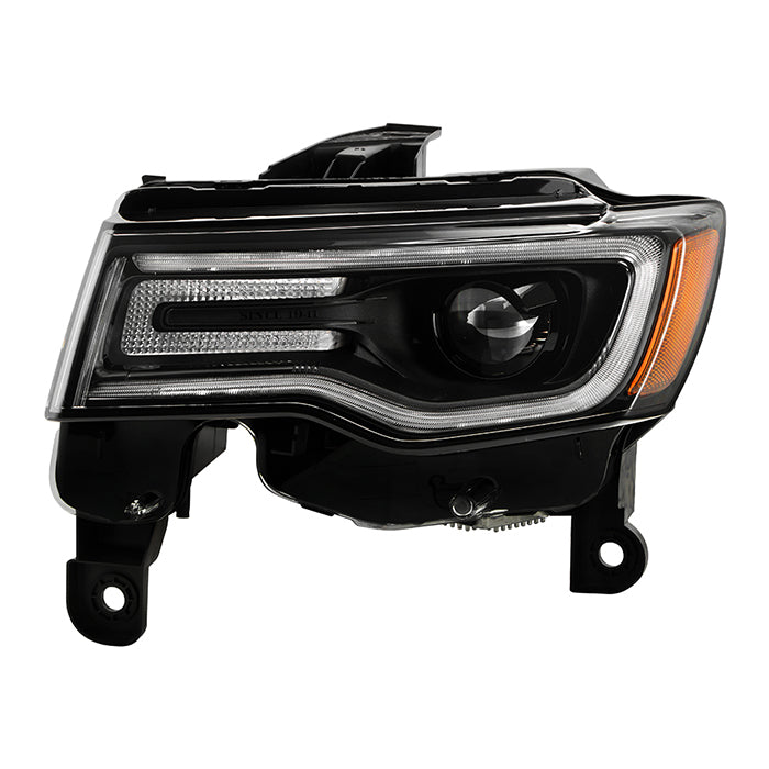 ( POE ) Jeep Grand Cherokee 17-21 (Fit HID Model) w/Auto Leveling LED DRL Headlight (Low D3S  High D3S) - OE Chrome Left