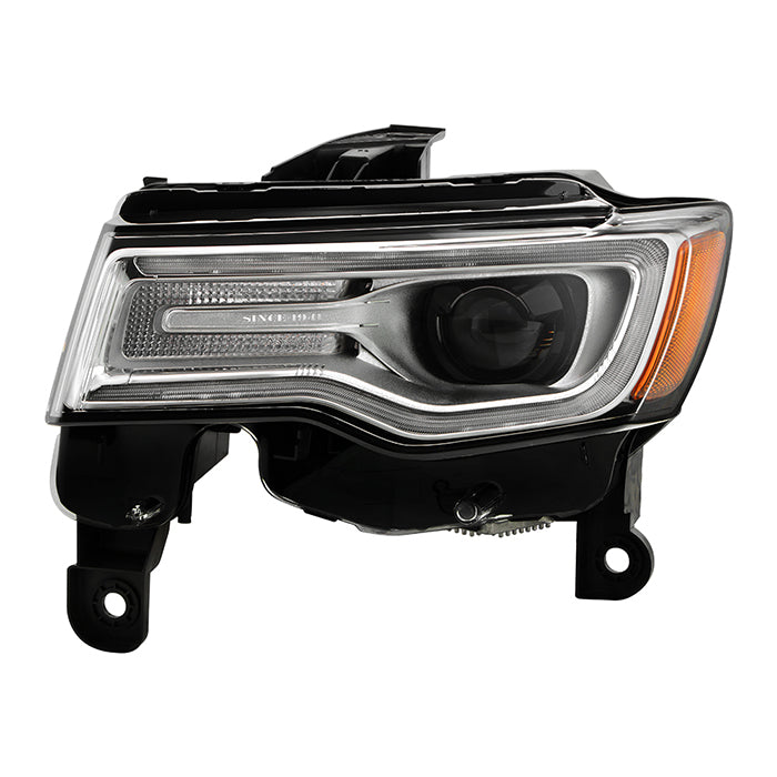 ( POE ) Jeep Grand Cherokee 17-21 (Fit HID Model) w/Auto Leveling LED DRL Headlight (Low D3S  High D3S) - OE Black Left
