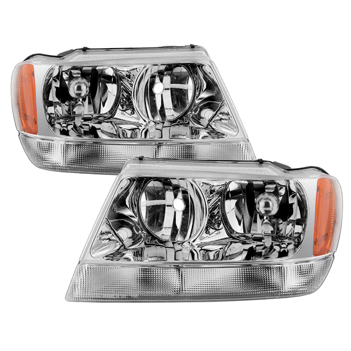 ( Akkon ) Jeep Grand Cherokee 99-04 Limited Crystal Headlights - Chrome