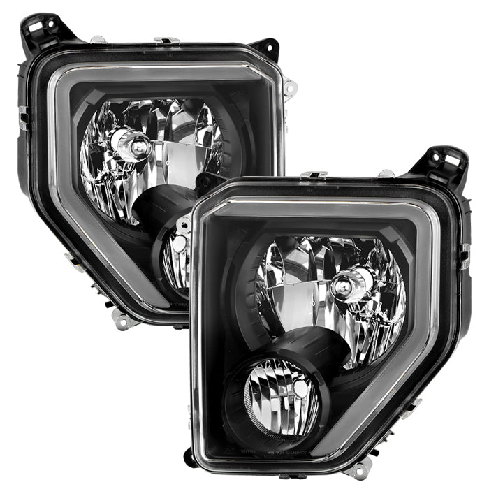 ( Akkon ) 2008-2012 Jeep Liberty Crystal Headlights With Light Bar - Sets - Black