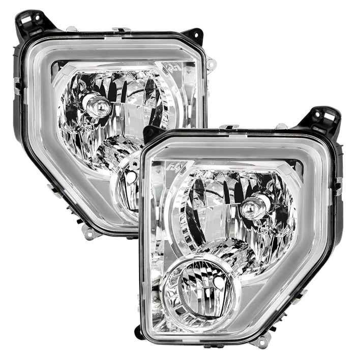 ( Akkon ) 2008-2012 Jeep Liberty Crystal Headlights With Light Bar - Sets - Chrome