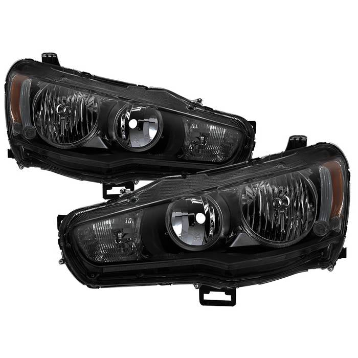 ( xTune ) Mitsubishi Lancer 08-17 OE Style Headlights - Black Smoke