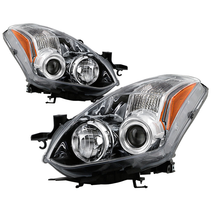 ( OE ) Nissan Altima Coupe 2010-2013 Halogen Only ( Do not fit HID Models ) OEM Style Headlights - Low Beam-H11(Not Included) ; High Beam-H9(Not Included) ; Signal-7444NA(Included) - Chrome