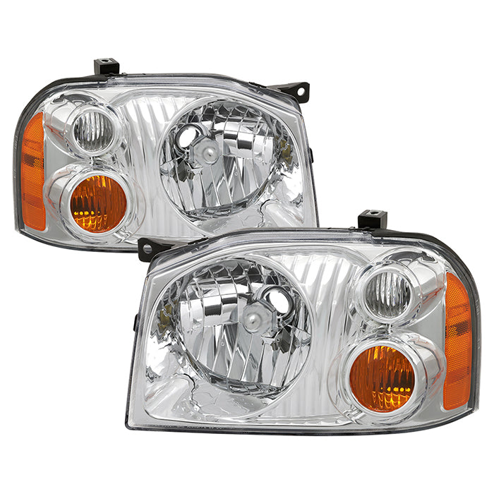 ( Akkon ) Nissan Frontier 01-04 OEM Headlights - Low Beam-9007(Not Included) ; High Beam-3456(Not Included) ; Signal-168(Not Included) - Chrome