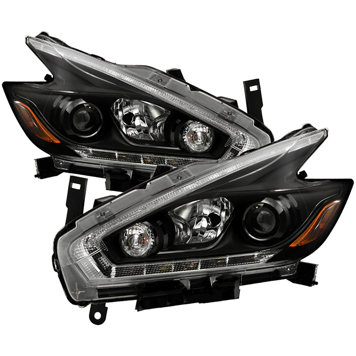 ( OE ) Nissan Murano 2018 (Fit 15-18) OE Black Housing w/LED DRL Headlights - Left and Right -Black