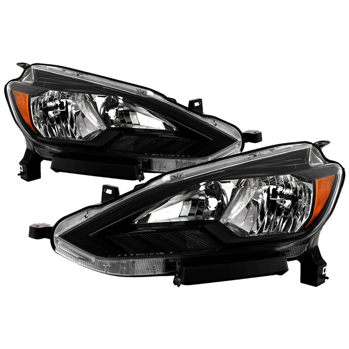 ( OE ) Nissan Sentra 16-18 OE Halogen Headlight - Low Beam-H11(Included) ; High Beam-H9(Included) ; Signal-3157NA(Included) - OE Black