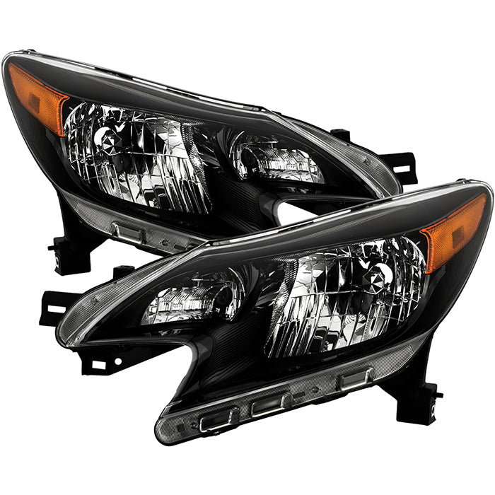 ( OE ) Nissan Versa Note 2014-2016 OEM Style Headlights - Left and Right - Black