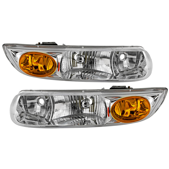 ( OE ) Saturn S Series 00-02 Sedan OEM Style Headlights - Set - Chrome