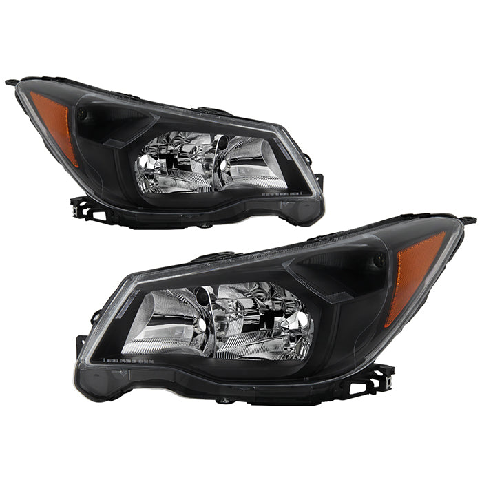 ( xTune ) Subaru Forester 2014-2016 Halogen Models Only OEM Style Headlights - Left and Right - Low Beam-H11(Not Included) ; High Beam-9005(Not Included) ; Signal-7440A(Not Included) - Black