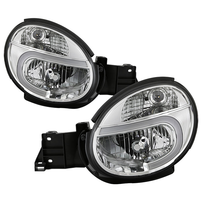 ( Akkon ) Subaru Impreza / Outback Sport / WRX 02-03 Headlights With Light Tube DRL - Low Beam-HB5(Included) ; High Beam-HB5(Included) ; Signal-1156A(Included) - Chrome