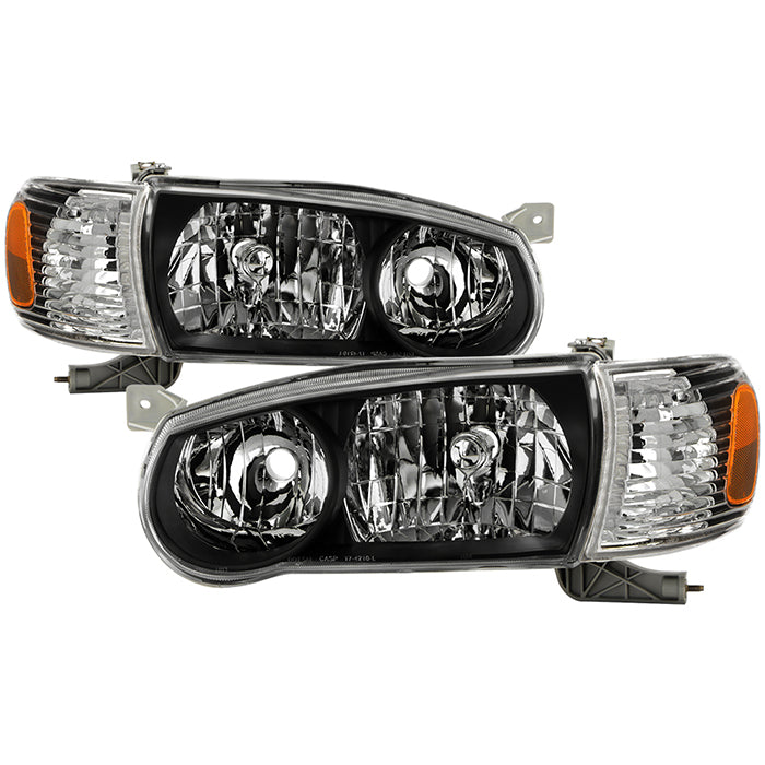 ( xTune ) Toyota Corolla 01-02 Crystal Headlights W/ Amber Corner Lights - Black