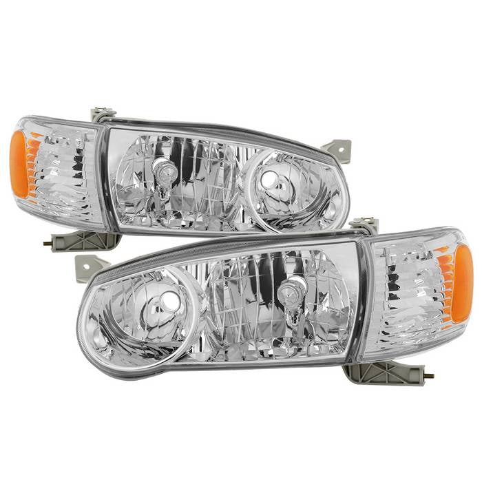 ( OE ) Toyota Corolla 01-02 OE Style Headlights w/Amber Corner Lights - Chrome