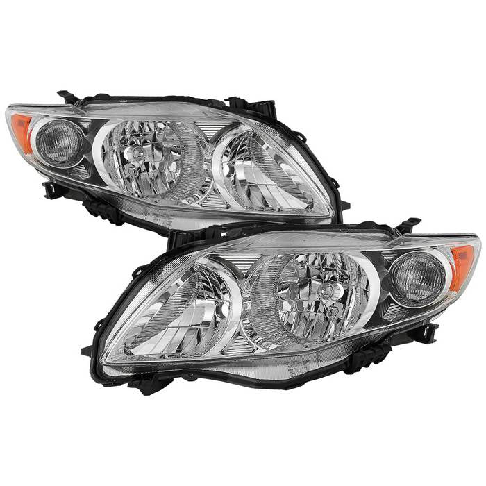 ( OE ) Toyota Corolla 2009-2010 OEM Style Headlights - Low Beam-9006(Not Included) ; High Beam-9006(Not Included) ; Signal-3457A(Not Included) - Chrome