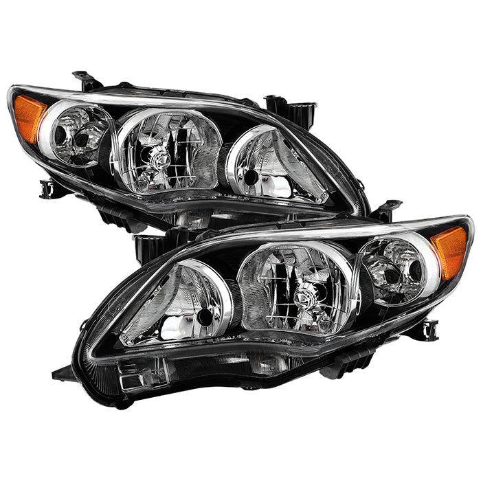 ( OE ) Toyota Corolla 11-13 Halogen Headlights - Low Beam-HB4(Not Included) ; High Beam-HB3(Not Included) ; Signal-3457NA(Not Included) - OE  Black (U.S. Built)