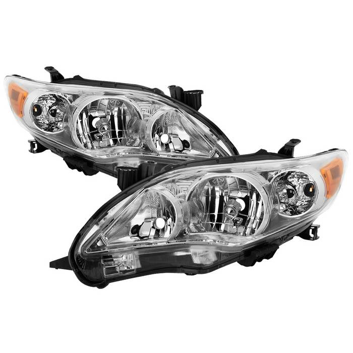 ( OE ) Toyota Corolla 11-13 Halogen Headlights - OE  Chrome (U.S. Built) (Not fit S Model) Low Beam-HB4(Not Included) ; High Beam-HB3(Not Included) ; Signal-3457NA(Not Included)