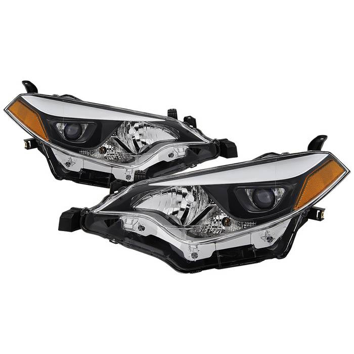 ( OE ) Toyota Corolla 14-16 OE LED Headlights - Low Beam-LED ; High Beam-HB3(Included) ; Signal-7444NA(Included) - Black with Chrome