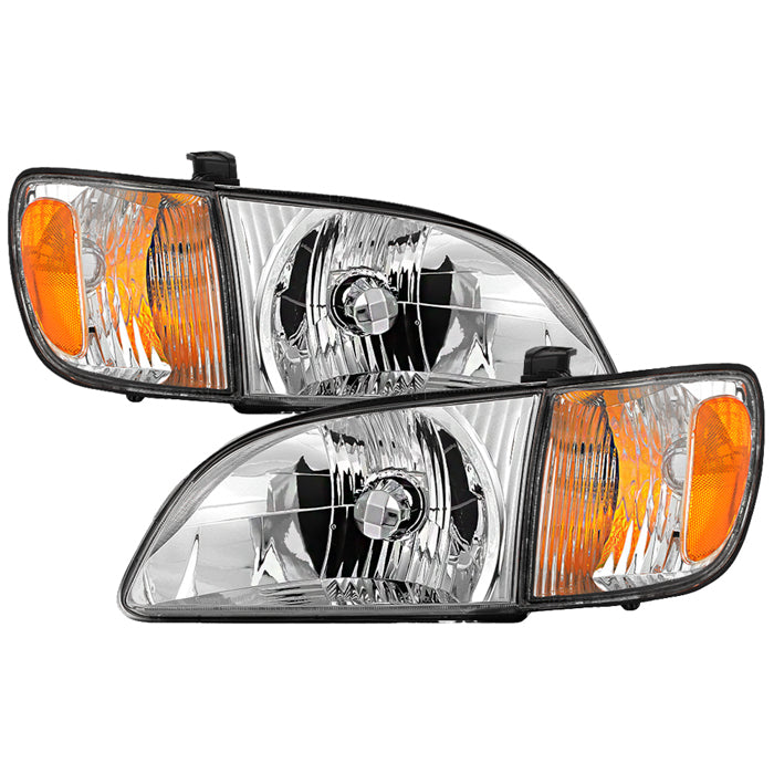 ( OE ) Toyota Sienna 01-03 OEM Style Headlights with Corner Signal Light - Chrome