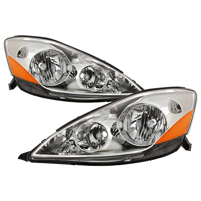 ( Akkon ) Toyota Sienna Halogen Models Only 2006-2010 ( Don‘t Fit HID Models ) OEM Style Headlights - Low Beam-H7(Not Included) ; High Beam-HB3(Not Included) ; Signal-3457A(Included) - Chrome