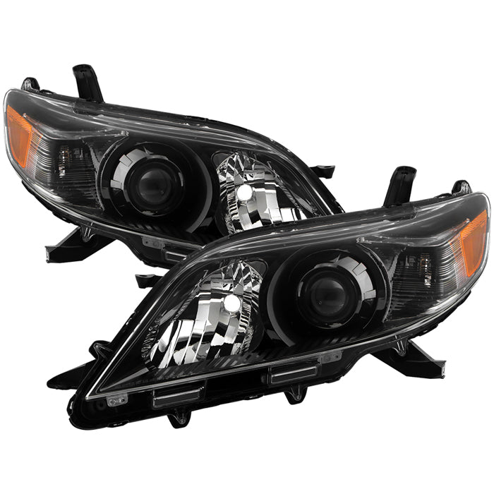 ( OE ) Toyota Sienna 11-20 L / LE / XLE Halogen Model only ( don‘t fit HID & LED Daytime Running Light Models ) Headlights - Shiny Black SET