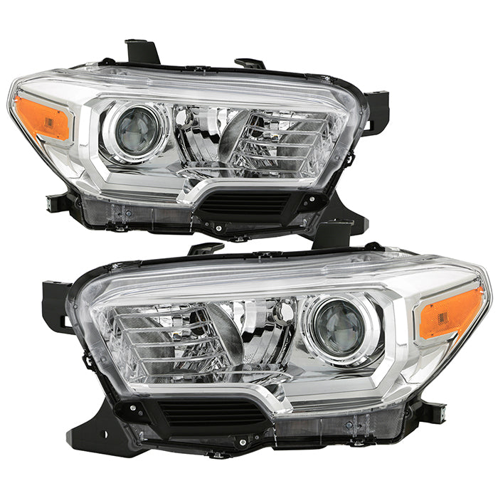 ( OE ) Toyota Tacoma 16-19 Halogen Only (W/O LED daytime running light) - Low Beam-H11(Included) ; High Beam-H9(Included) ; Signal-7440A(Included) - OE Chrome