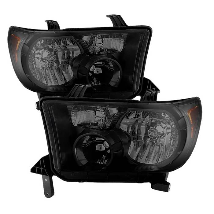 ( xTune ) Toyota Tundra 07-13 / Toyota Sequoia 08-13 OEM Style Headlights ( Will Not Fit Model With Headlight Washer ) - Black Smoked