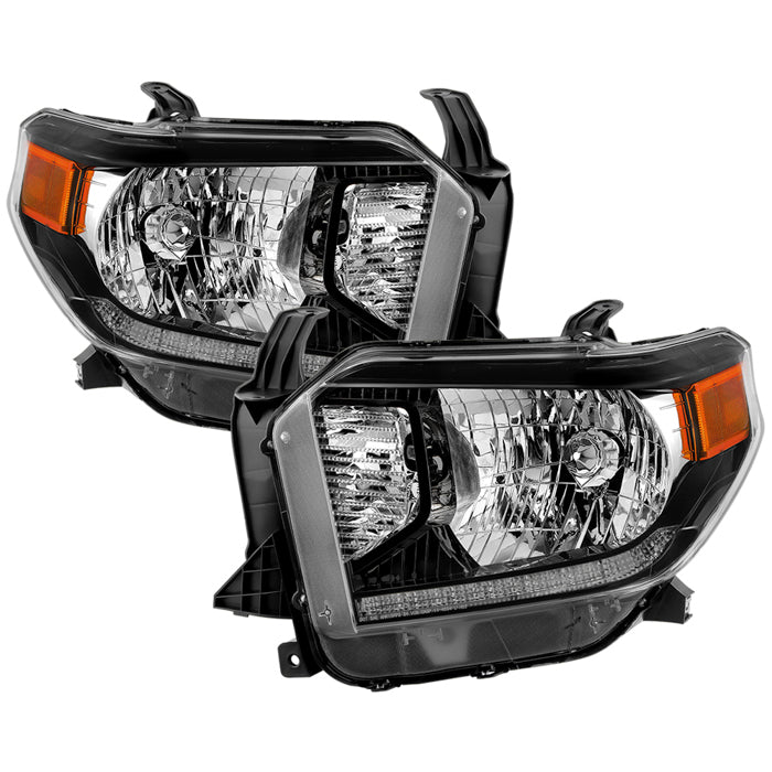 ( OE ) Toyota Tundra 14-17 w/LED DRL (Not Fit SR and SR5 Model) Halogen Headlight - OE Black SET