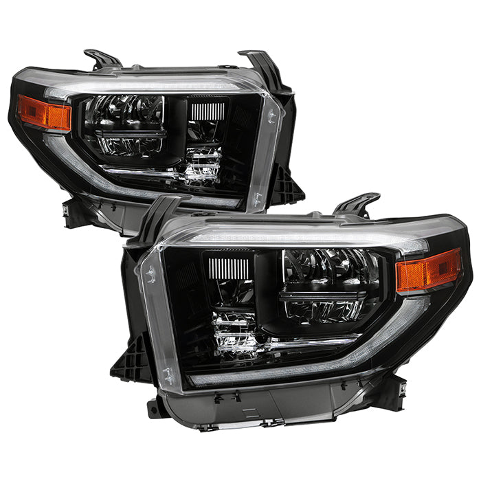 ( Akkon ) Toyota Tundra 2014-2021 Limited/Plantinum/1794 Edition Models w/DRL LED only ( Do Not Fit SR/SR5/TRD Pro Models ) OEM Full LED Headlights - Signal-7444NA(Included) - Black