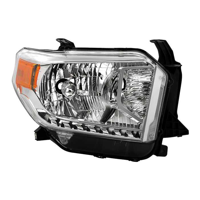 ( OE ) Toyota Tundra 14-21 / 2018 Tundra (will only fit SR and SR5 Model) Halogen Models only ( do not fit Models with Daytime Running Light Function ) Passenger Side Headlight -OEM Right - Low Beam-HB2/High Beam-HB2/Signal-4157NAK(Not Included) - Chrome