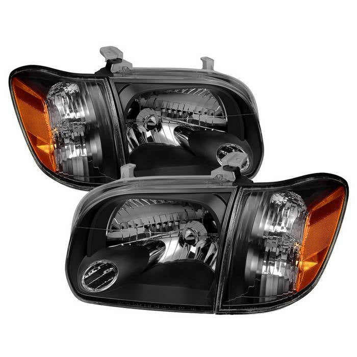 ( xTune ) Toyota Tundra Double Cab 4 Door Only 05-06 / Sequoia 05-07 OEM Style Headlights & Corner Lights - Black
