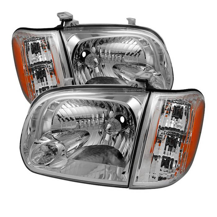 ( OE ) Toyota Tundra Double Cab 4 Door Only 05-06 / Sequoia 05-07 OEM Style Headlights & Corner Lights - Chrome