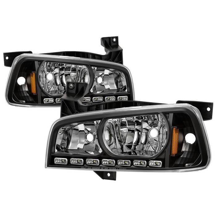 ( xTune ) Dodge Charger 06-10 1PC LED Crystal Headlights - Black