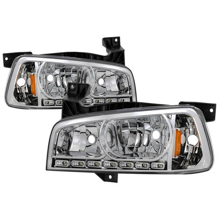 ( xTune ) Dodge Charger 06-10 1PC LED Crystal Headlights - Chrome